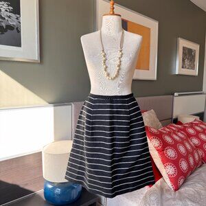 Lanvin Black and White Stripes A-line Skirt Designer Minimalist Preppy Sz 40 MED